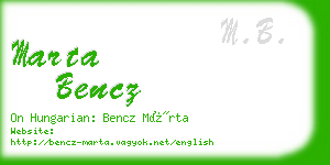 marta bencz business card